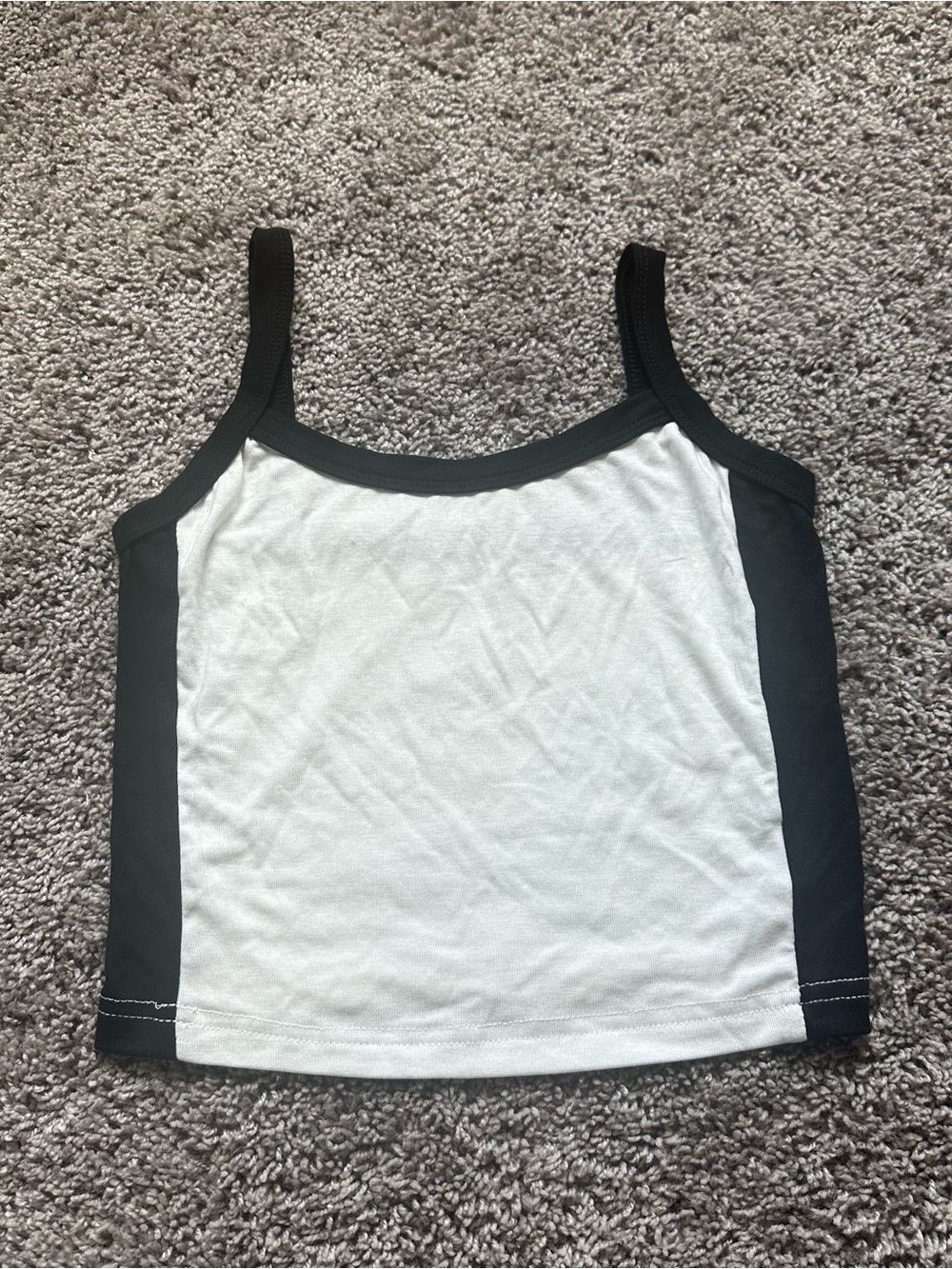 SHEIN White Tank Top with Black Trim